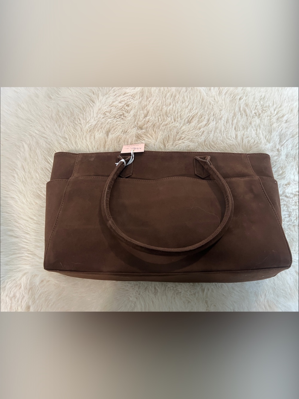 Brown Suede Tote Bag - Unbranded
